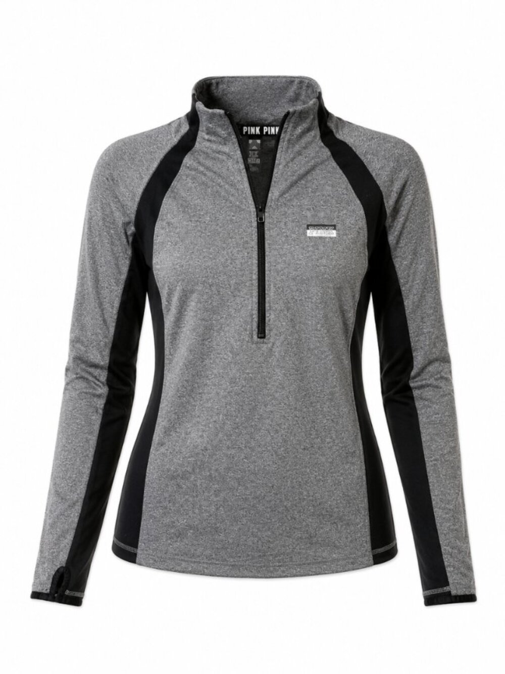 💖 2/40 PINK Victoria’s Secret Ultimate Grey Black Quarter Zip Pullover Size L